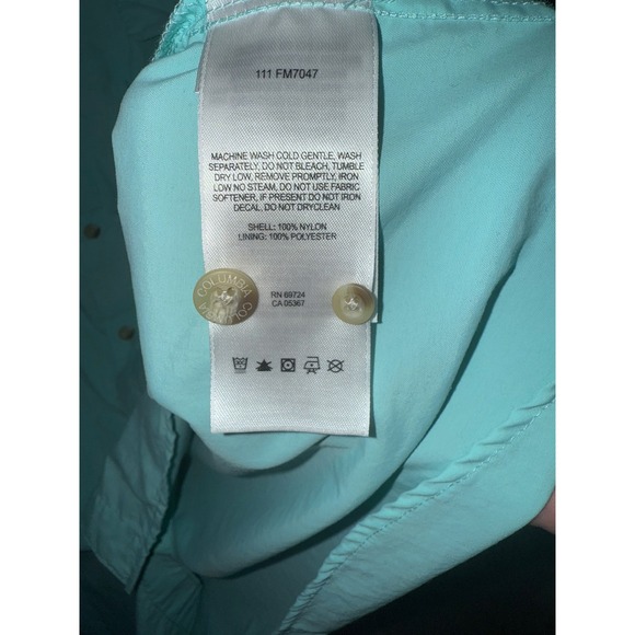 Columbia PFG Fishing Shirt Short Sleeve Button Up Omni Shade Aqua Mens - Picture 6 of 8